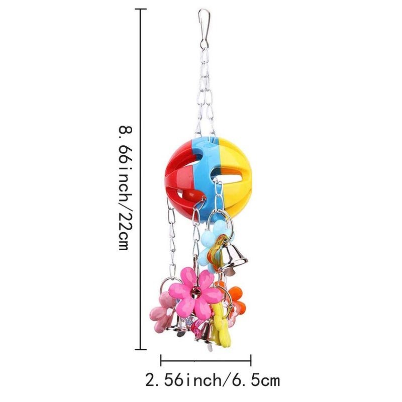 Litewoo Bird String Ball Toy Parrot Pet Cage Toy Chew Bite with Hanging Swing Bell for Small Parakeet African Grey Cockatiel Cockatoo Finch Canary Cage Accessories â€¦ - Image 1